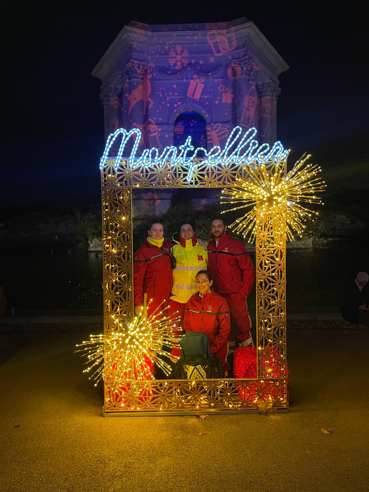 Une des équipes bénévoles de l'UNASS Hérault sur le DPS des Hivernales de Montpellier